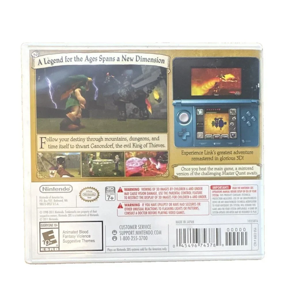 Nintendo Zelda Ocarina of Time 3D Nintendo Selects 3DS E10+ NTSC 2011